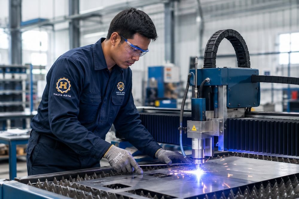 Proses fabrikasi aluminium, kaca, besi, dan baja